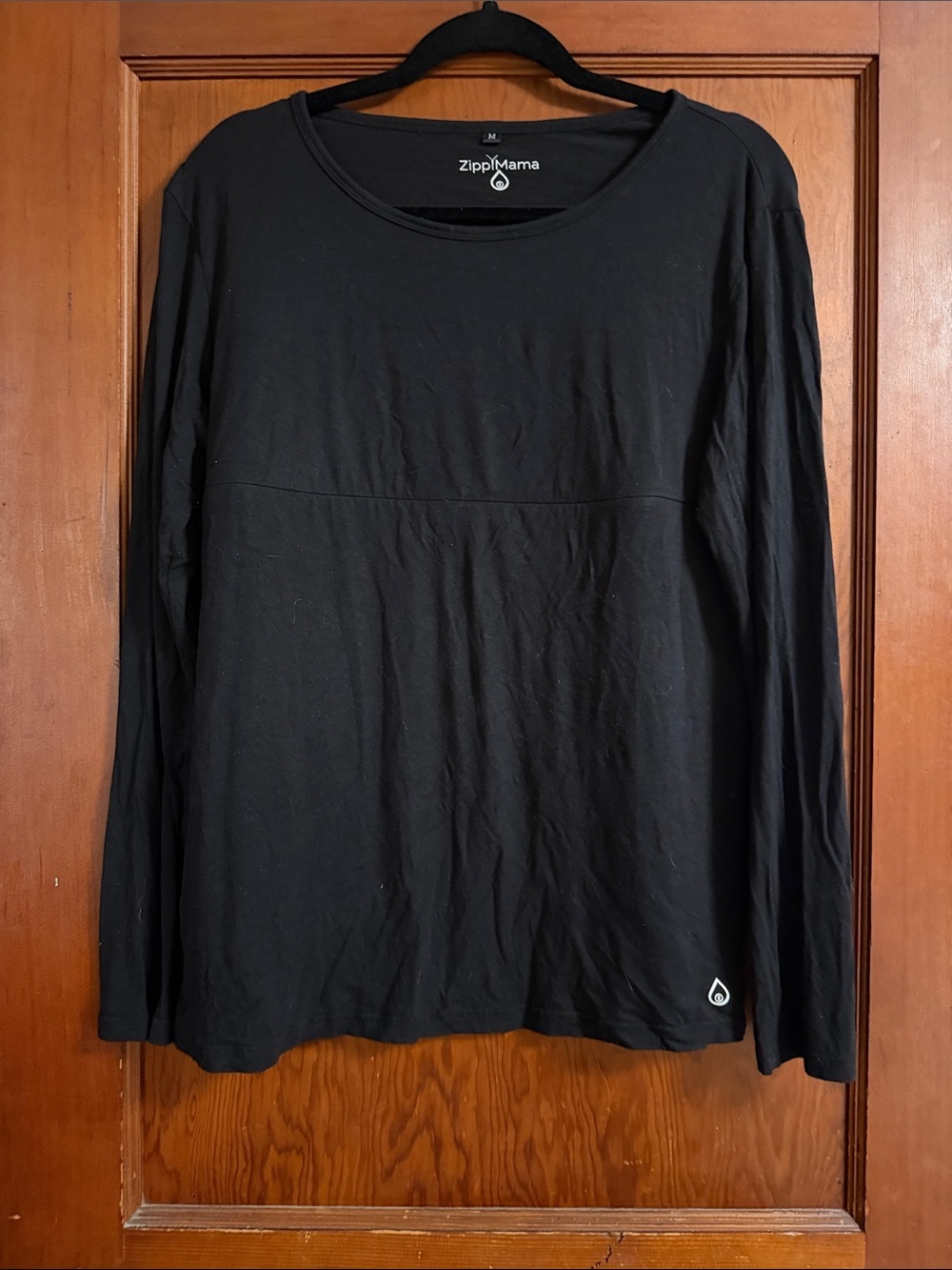 ZippMama Black Long Sleeve Nursing Top Size Medium